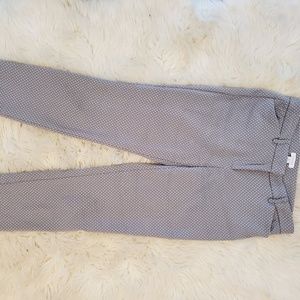 Gray and white polka dot dress pants